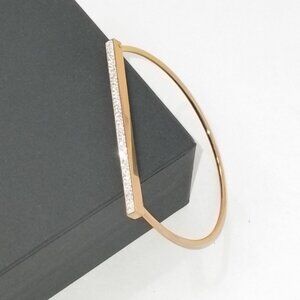 18k Gold Plated Crystal Bar Bracelet  Rose Gold 316L Steel Trendy Jewelry Love
